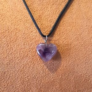 Amethyst heart necklace pendant